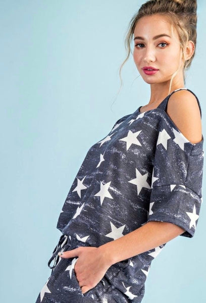 Navy Lounge Stars Top