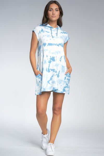 Blue Clouds  Hoodie Shirtdress