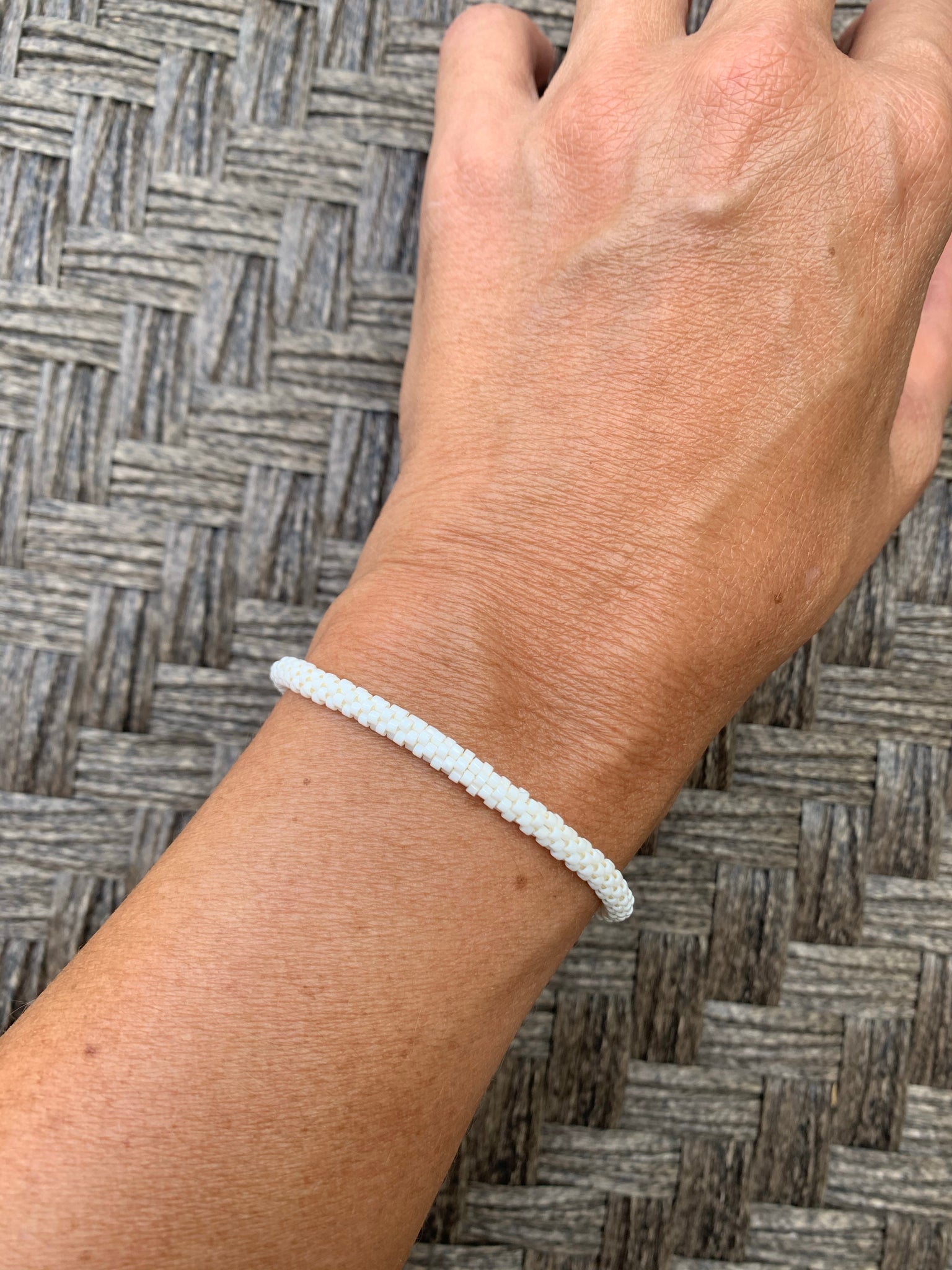 White small rounded miyuki bracelet