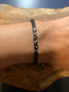 Black and gold rounded miyuki bracelet