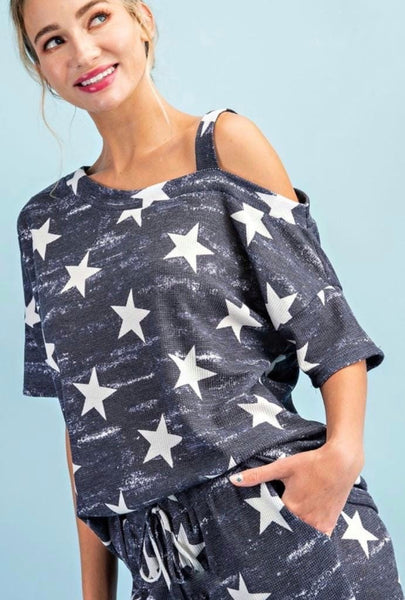 Navy Lounge Stars Top