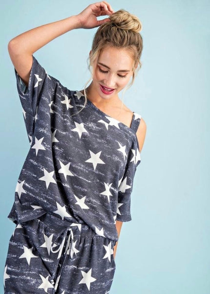 Navy Lounge Stars Top