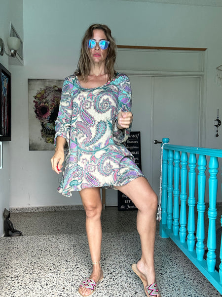 Cream Paisley Boho Tunic